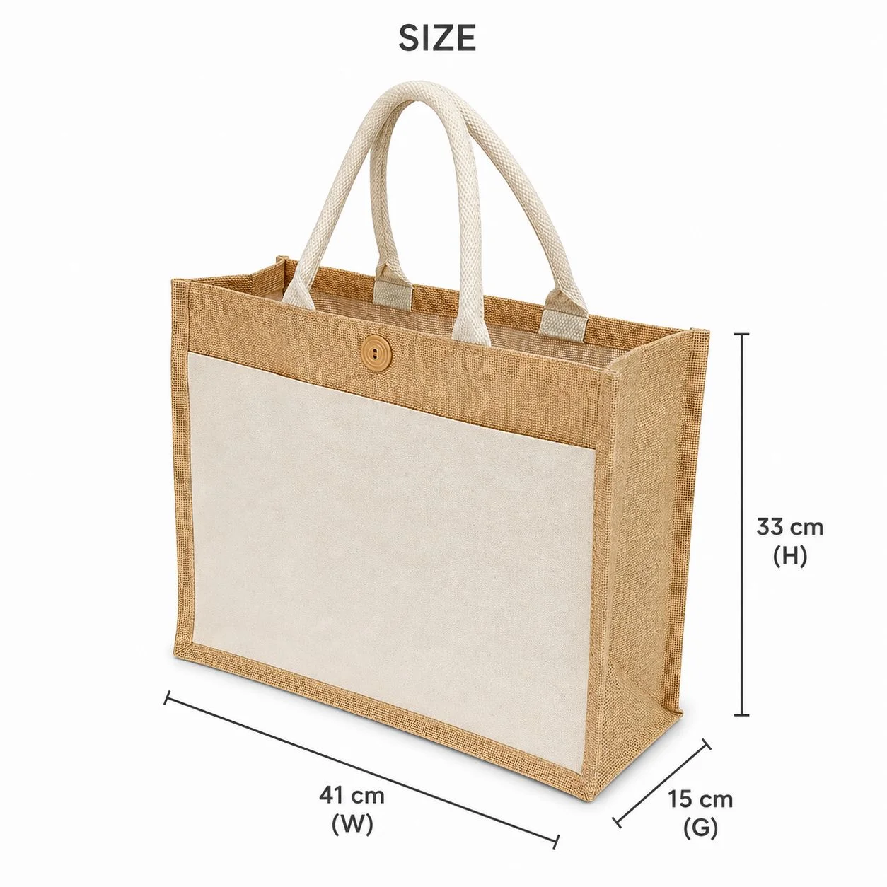 Jute Canvas Bag 225gsm WHITE