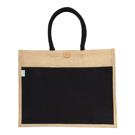 [EGJT4002BK] Jute canvas bag 225gsm BLACK